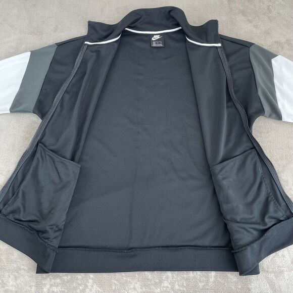 Nike Air Pack Track Jacket Black Anthracite White Full Zip SpellOut Long Sleeve - Picture 7 of 11